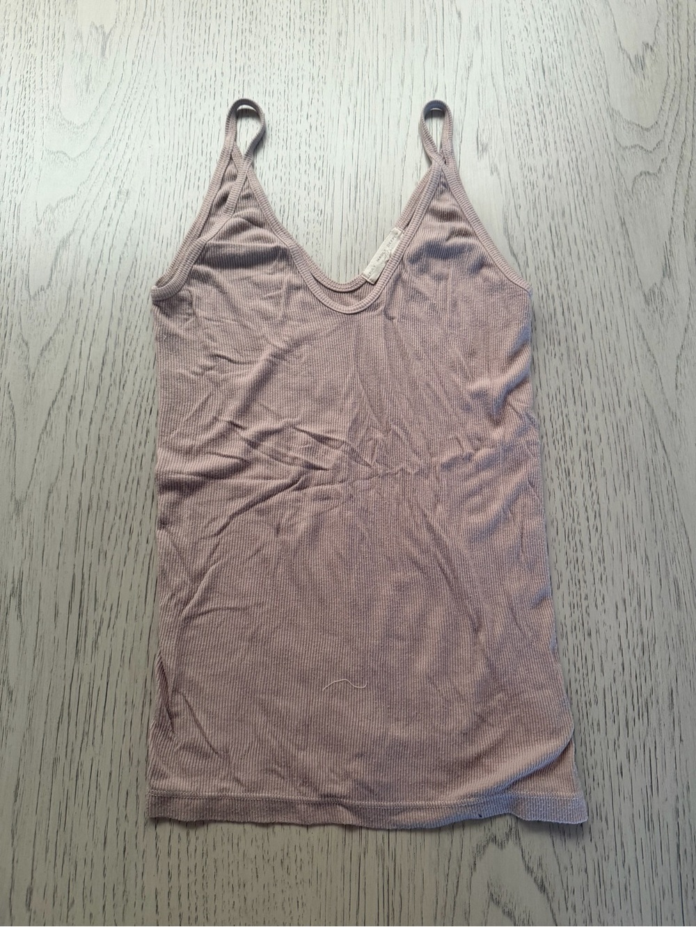 Truly Madly Deeply Dusty Mauve Ribbed V-Neck Tank